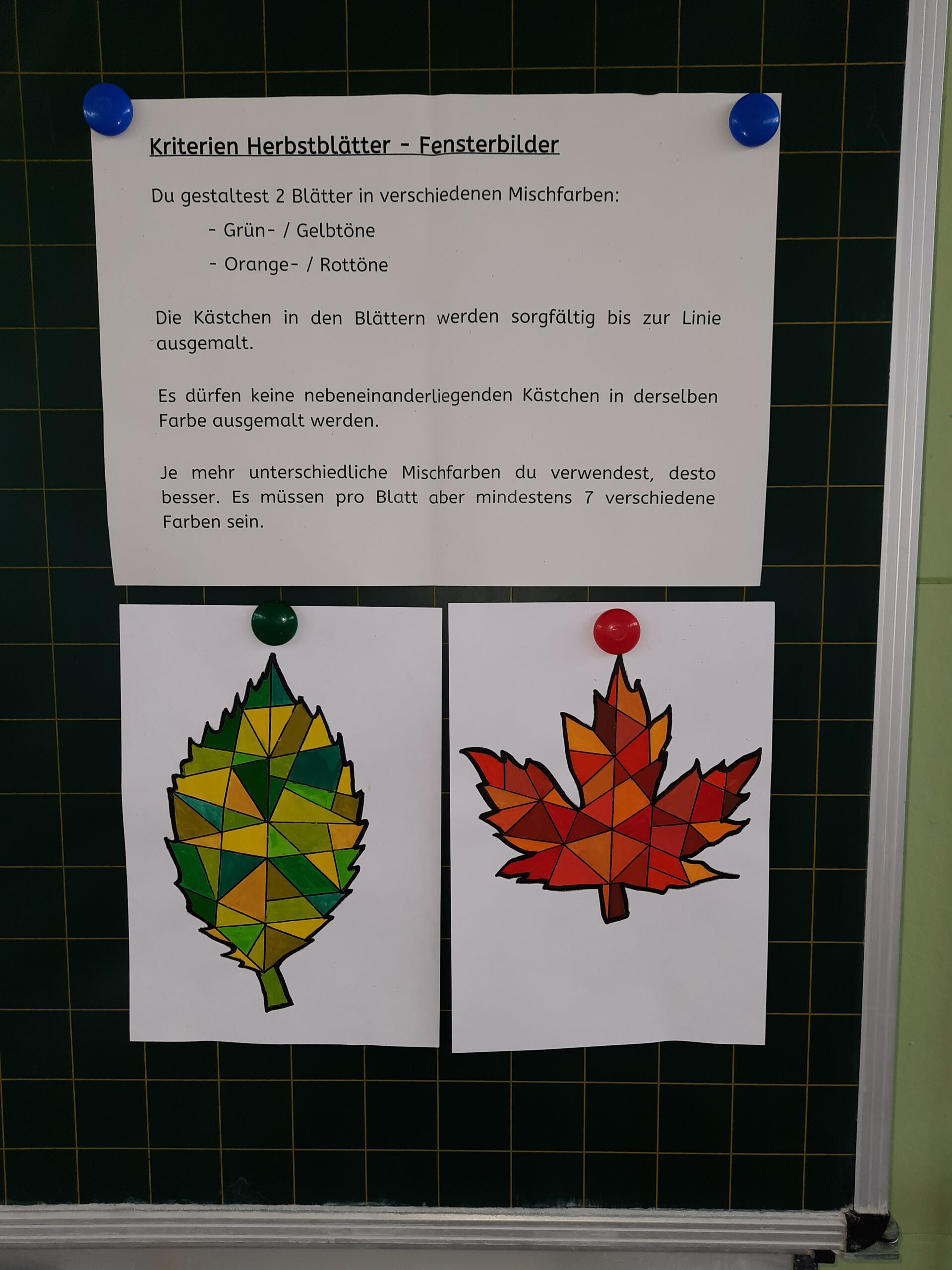 Kunst Grundschule Herbst Fenster